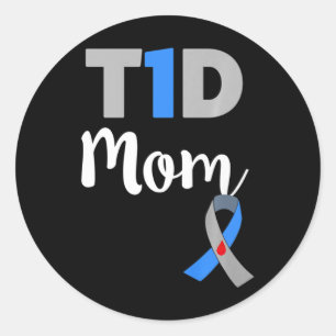Typ 1 Diabetes-Mama - T1d-Mama Runder Aufkleber