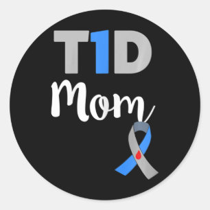 Typ 1 Diabetes-Mama - T1D-Mama Runder Aufkleber