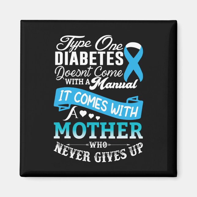 Typ 1 Diabetes mellitus blauer Ribbon Diabetiker Magnet (Vorne)