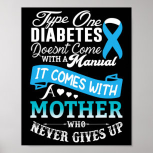 Typ 1 Diabetes mellitus blauer Ribbon Diabetiker Poster