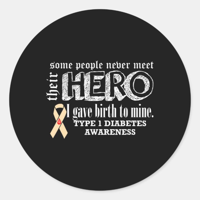 Typ 1 Diabetes Runder Aufkleber (Vorderseite)