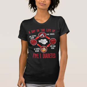 Typ 1 Diabetes Support T1D Diabetisches Bewusstsei T-Shirt