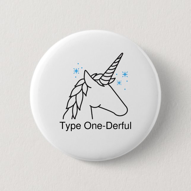 Typ 1 Diabetes T1D Einhorn Typ onderful Button (Vorderseite)