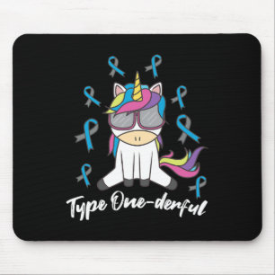 Typ-1-Diabetes T1d Einhorn Typ Onederful Awarene Mousepad