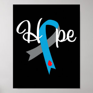 Typ 1 Diabetes T1d Hope Awareness Ribbon Geschenke Poster