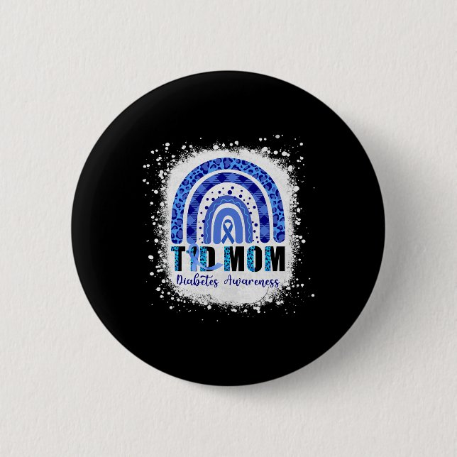 Typ 1 Diabetes T1d Mama Diabetes Awareness Leopard Button (Vorderseite)
