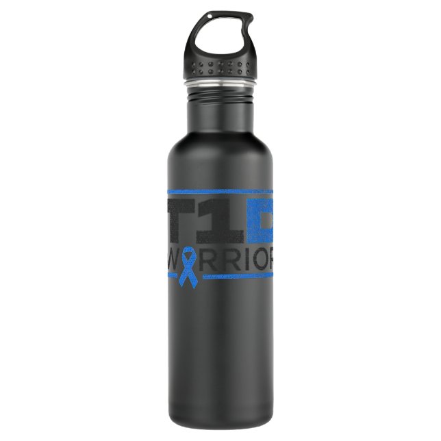 Typ 1 Diabetes T1D Warrior Edelstahlflasche (Vorderseite)