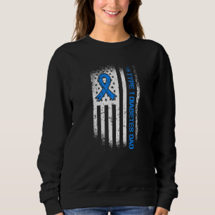 Typ 1 Diabetes Vater Diabetes Ribbon und American Sweatshirt