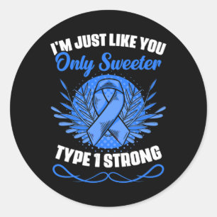 Typ 1 Diabetes Warrior Diabetiker Diabetes Awarene Runder Aufkleber