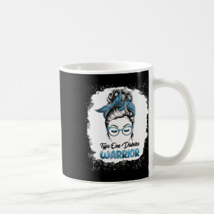 Typ 1 Diabetes Warrior gebleicht Messy Bun Belie Kaffeetasse