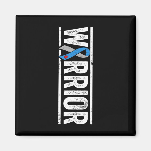 Typ 1 Diabetes Warrior - Sideways Awareness Ribbo Magnet (Vorne)