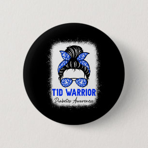 Typ 1 Diabetes Warrior T1d Aufklärung Monat Messy Button