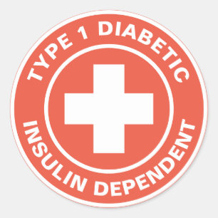 Typ 1 Diabetische Insulin-abhängige Diabetes melli Runder Aufkleber