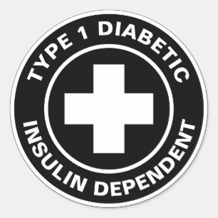 Typ 1 Diabetische Insulin-abhängige Diabetes melli Runder Aufkleber