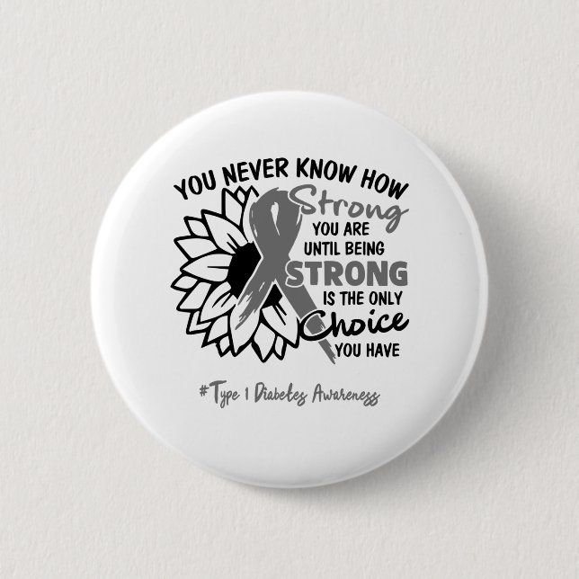 Typ 1 Geschenke zur Unterstützung des Diabetes-Bew Button (Vorderseite)