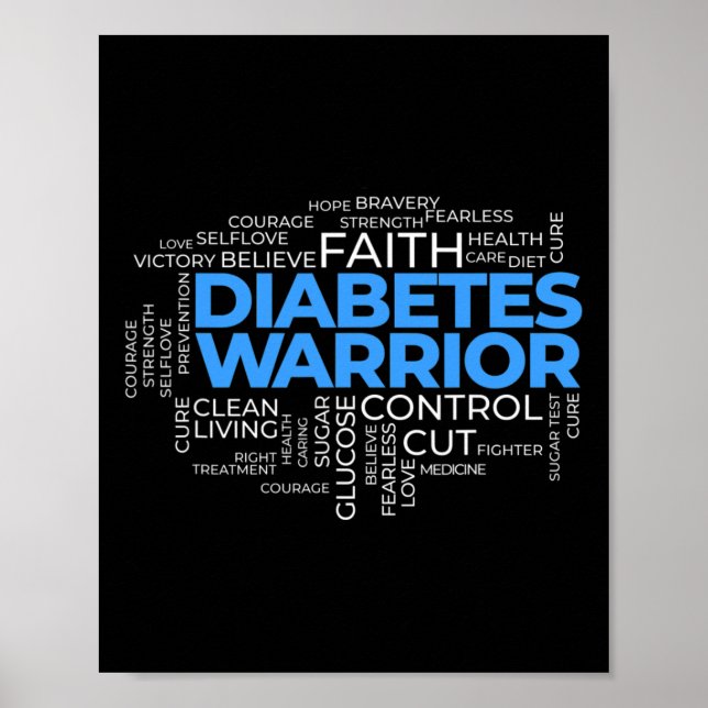 Typ 1 Kampf Sensibilisierung gegen Diabetes Poster (Vorne)