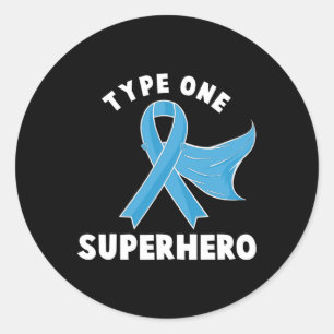 Typ 1 Superheld Diabetes Awareness Diabetic Boy Runder Aufkleber