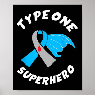 Typ 1 Superheld Typ 1 Diabetes-Bewusstsein 1 Poster