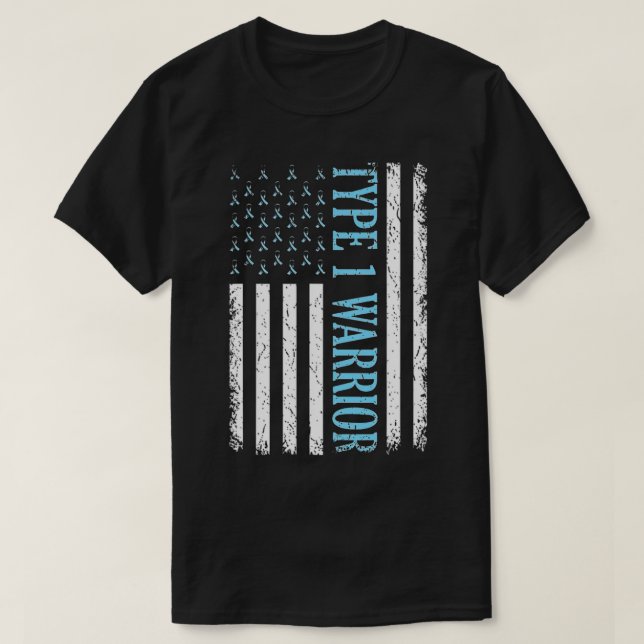 Typ 1 Warrior Diabetes Awareness Diabetics T-Shirt (Design vorne)