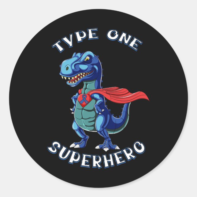 Typ-1-Warrior-Diabetiker Runder Aufkleber (Vorderseite)