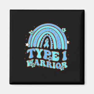 Typ 1 Warrior Retro Rainbow Diabetes Awareness Ri Magnet