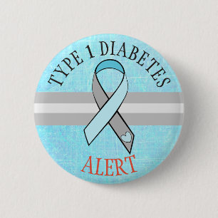 Typ- 1diabetes-Alarm-blaues Grau-Knopf Button