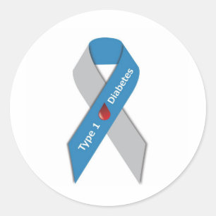 Typ- 1diabetes-Bewusstseins-Band Runder Aufkleber