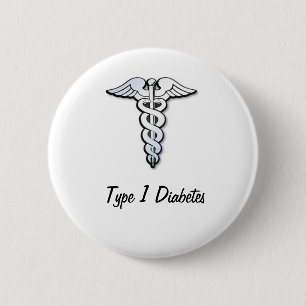 Typ- 1diabetes-Knopf-Abzeichen - Schwarzes Button