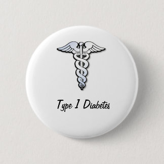 Typ- 1diabetes-Knopf-Abzeichen - Schwarzes Button