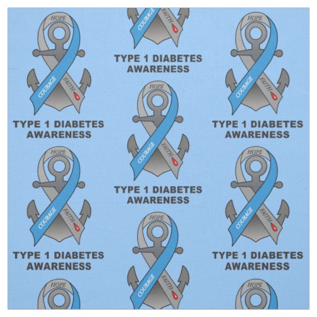 Typ- 1diabetes mit Anker der Hoffnung Stoff (Muster)