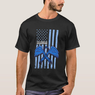 Typ 2 Diabetes Awareness Ribbon Flag T2D Awarenes T-Shirt
