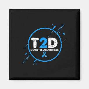 Typ-2-Diabetes-Bewusstsein Vintage Diabetiker T2d  Magnet