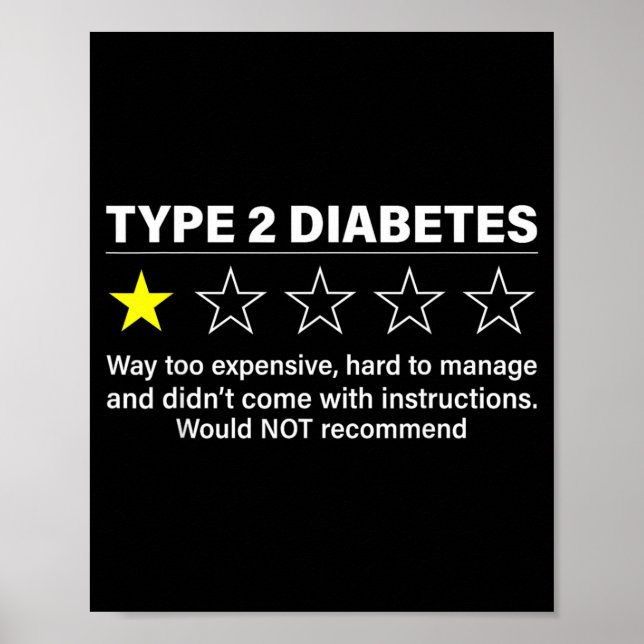 Typ-2-Diabetes-T2D-Krieger Diabetes-Bewusstsein Poster (Vorne)