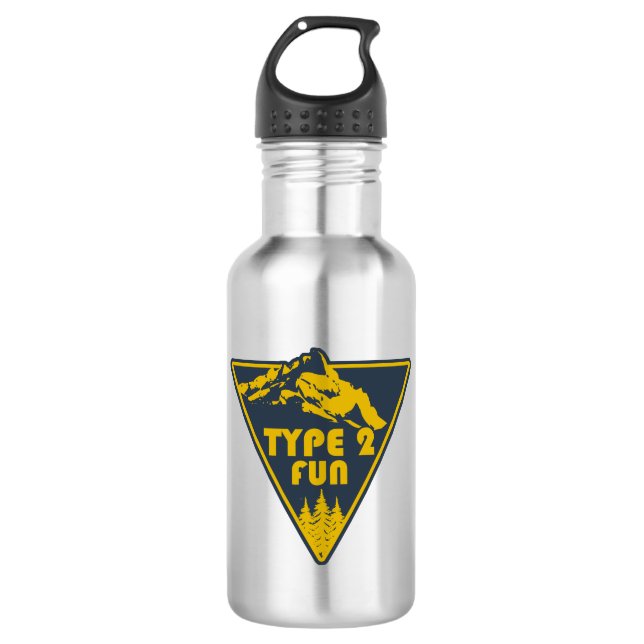 Typ 2 Fun Mountains Edelstahlflasche (Vorderseite)