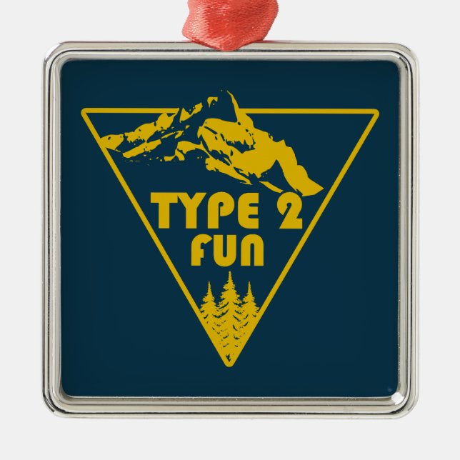 Typ 2 Fun Mountains Ornament Aus Metall (Vorne)