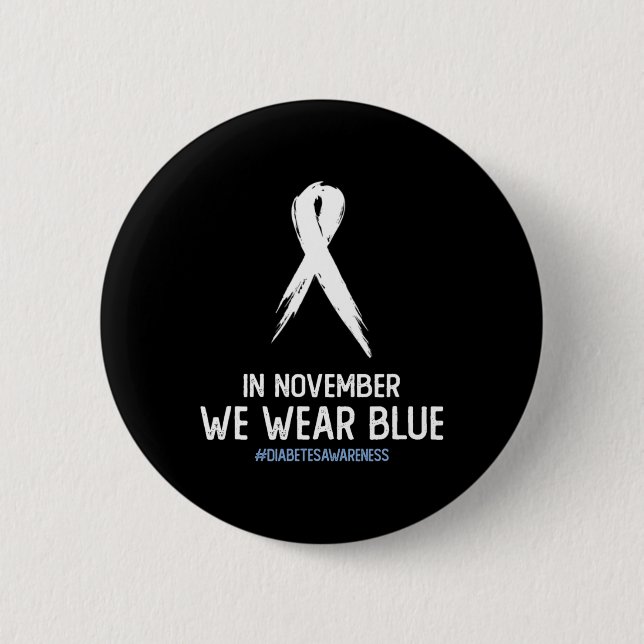 Typ-2- und Typ-1-Diabetes-Bewusstsein im November  Button (Vorderseite)