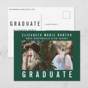 Typ Abschluss Multi Foto modern grün und weiß Postkarte