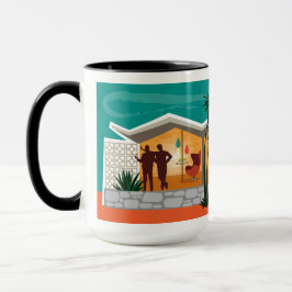 Typ aus geflochtenen Platten Mid Century House Tasse