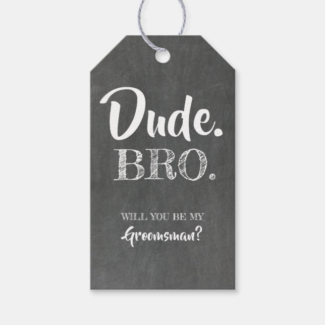 Typ Bro wirst du mein Trauzeuge sein Geschenkanhänger (Vorderseite)