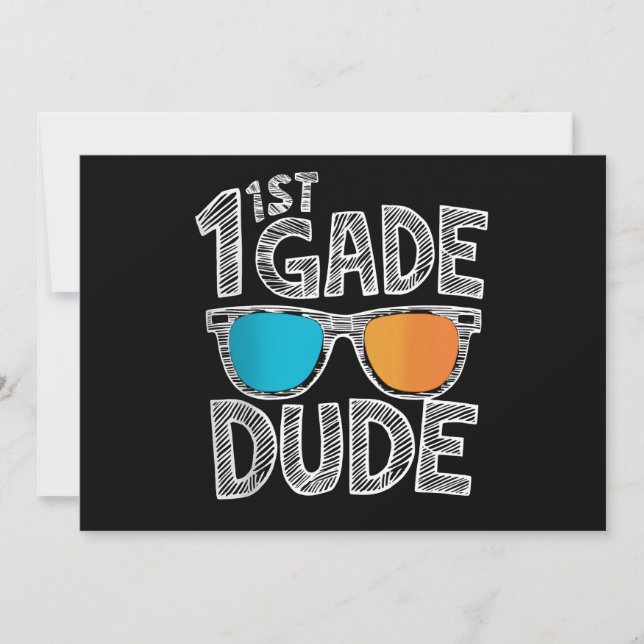 Typ der 1. Klasse zurück an den ersten Schulabschl Einladung (Vorderseite)