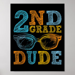 Typ der zweiten Klasse Zurück zur Schule Jungen Ki Poster