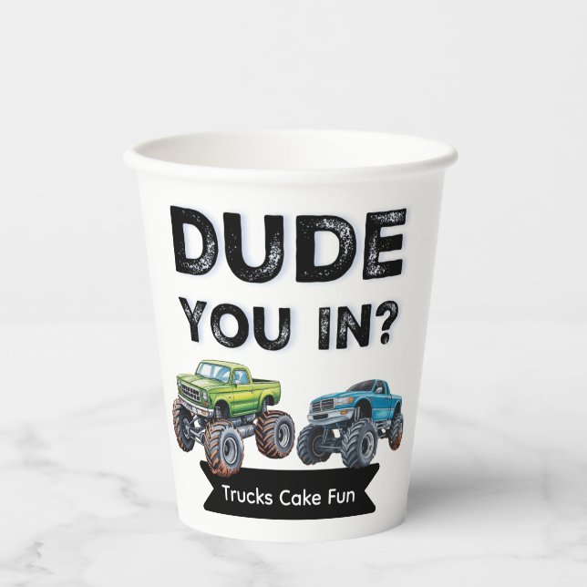 Typ dich rein? Black Typografy Boy Birthday Party Pappbecher (Vorderseite)