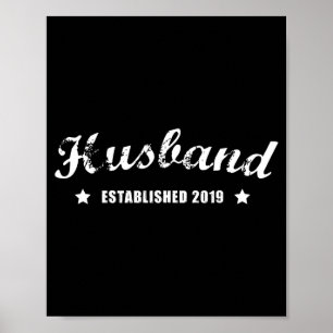Typ Ehemann Est 2019 Vintage Hochzeit Poster