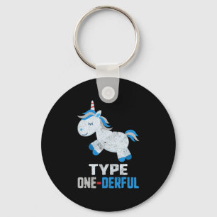 Typ Eins Derful Diabetes T1 Bewusstsein Einhorn Bl Schlüsselanhänger