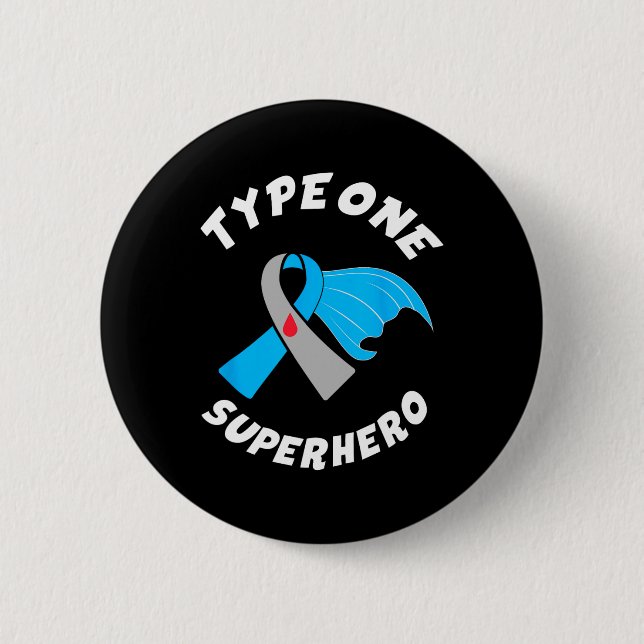 Typ Eins Superheld Typ-1-Diabetes-Bewusstsein 1  Button (Vorderseite)