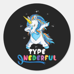 Typ Eins wundervolles Einhorn Dub Typ 1 Diabetes Runder Aufkleber