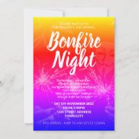 Typ Fawkes Night, Bonfire Night Einladung