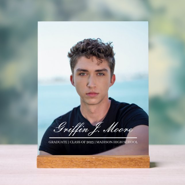 Typ Grad Modernes Graduiertenstudio Foto Plaque Acrylschild (Neutral)