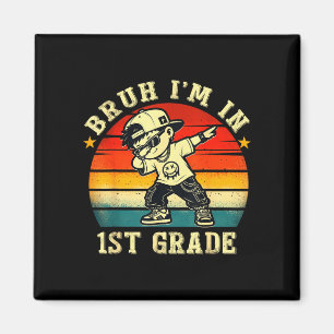 Typ im 1. Schuljahr lustiger erster Schultag Junge Magnet