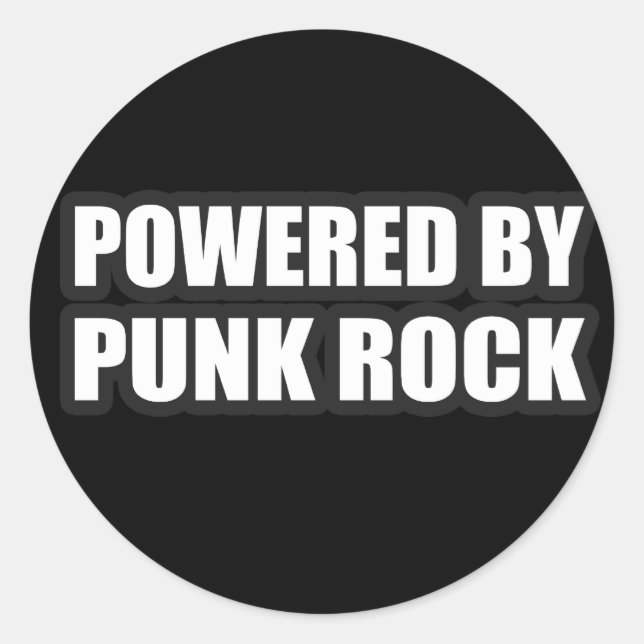 Typ Mädchen mit PUNK ROCK Musik Runder Aufkleber (Vorderseite)